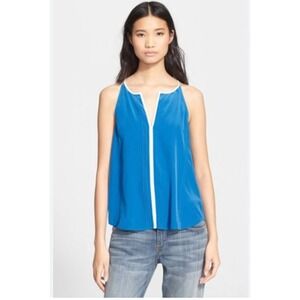 Joie Women's XS‎ Blue Silk Razorback Tank Top Sleeveless Casual